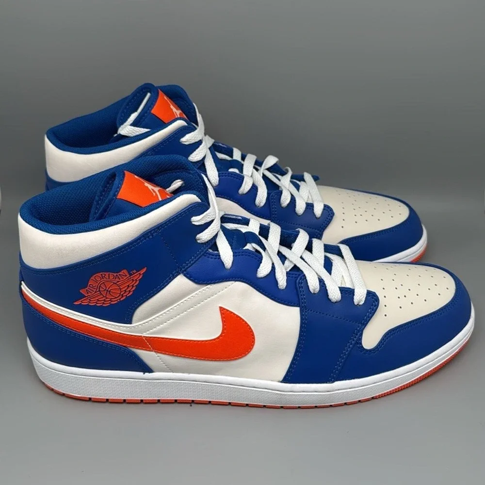 Air Jordan 1 Mid Game Royal‎ Rush Orange FD1029-400 Men's Sz 18